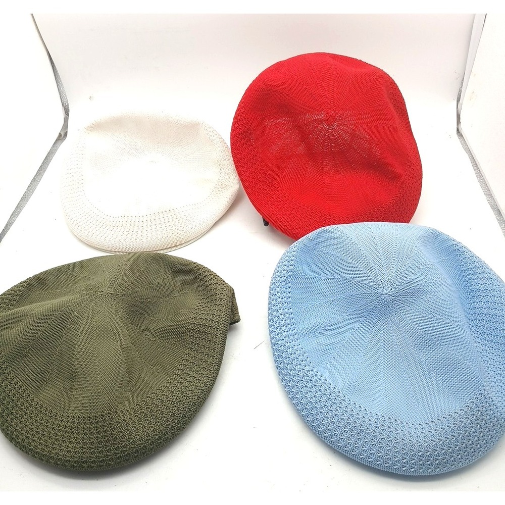 Vintage Men's Francato Cappello Cap Red Blue Olive Green L/XL Epoch White Cabbie